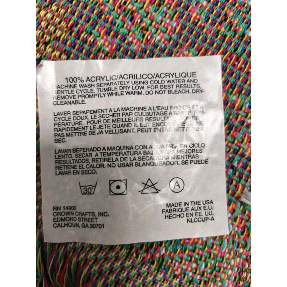 Vintage Angel Tapestry Throw Blanket Woven Fringe Religious Christian 54x46